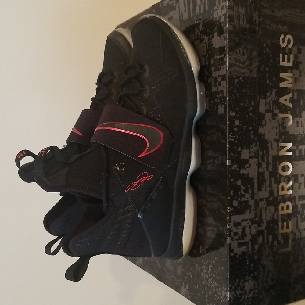 Nike LeBron XIV Black & University Red Basketball Sneakers